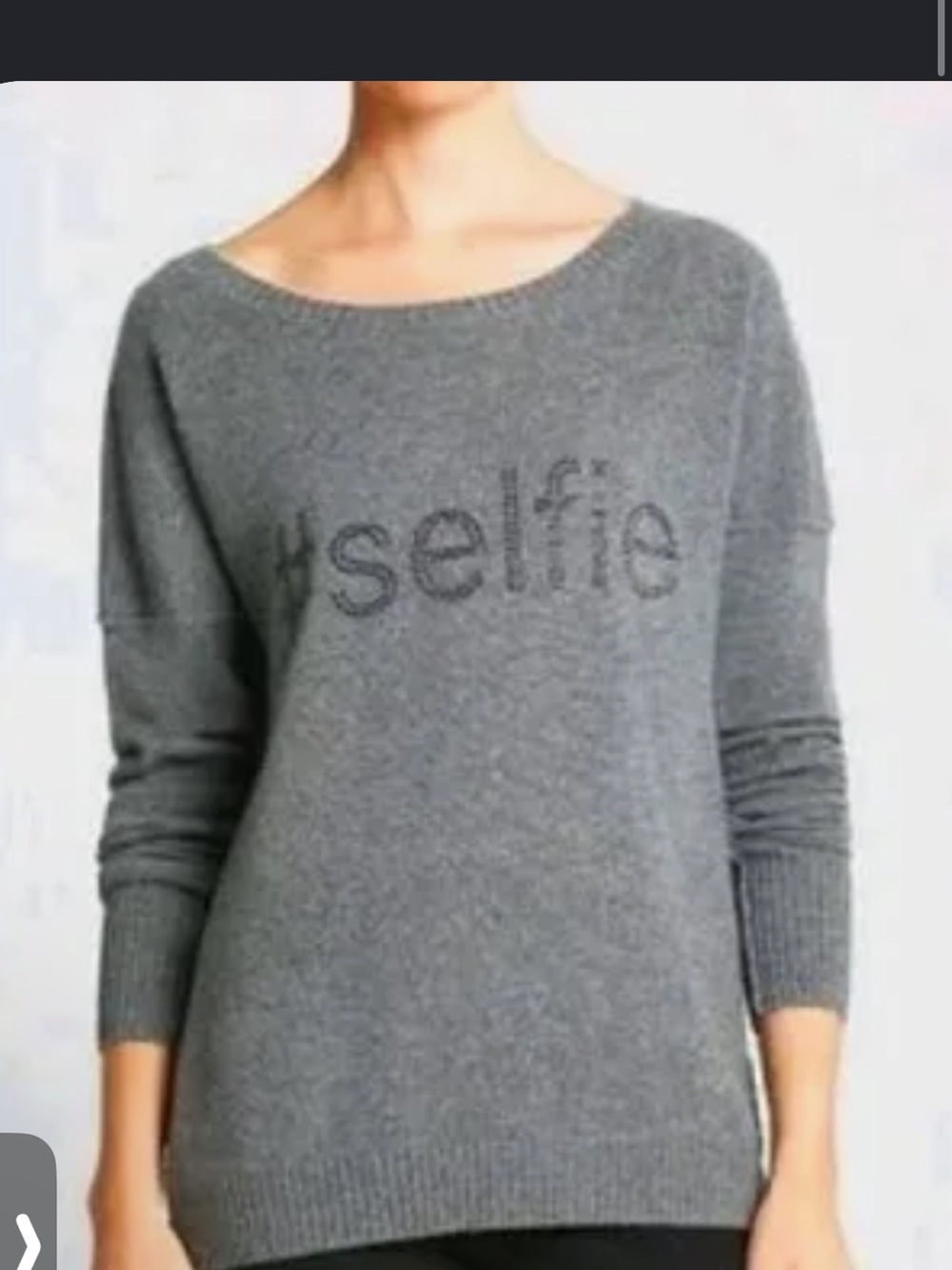 Aqua Gray 'selfie' Scoop Neck cashmere Sweater